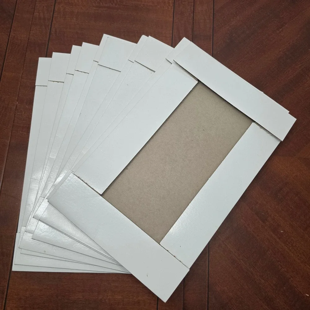 Lot of 5 JCPenney Gift Boxes White Large Apparel Size Glossy Cardboard Foldable
